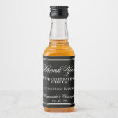 Eenvoudige legance bruiloft Dank je Black Mini Likeurfles Etiket (Voorkant)