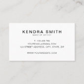 Eenvoudige legant Script Makeup Artist Visitekaartje (Achterkant)