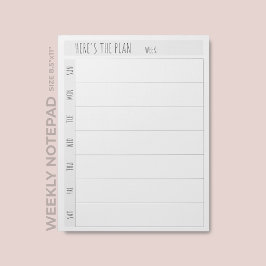 Eenvoudige lege weekkalenderplanner notitieblok
