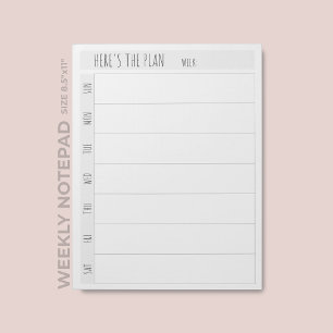 Eenvoudige lege weekkalenderplanner notitieblok