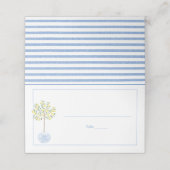 Eenvoudige Lemon Tree Blue White Stripes Baby show (Buitenkant ongevouwen)