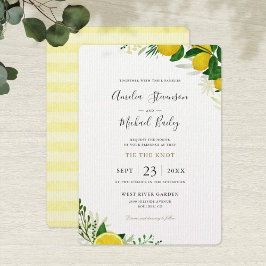 Eenvoudige lemon Wedding Invitation Flat Card Aankondiging