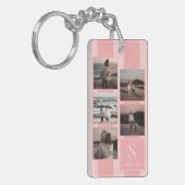Eenvoudige leuke foto's op Modern Dusty Roos Blush Sleutelhanger (Voorkant Links)