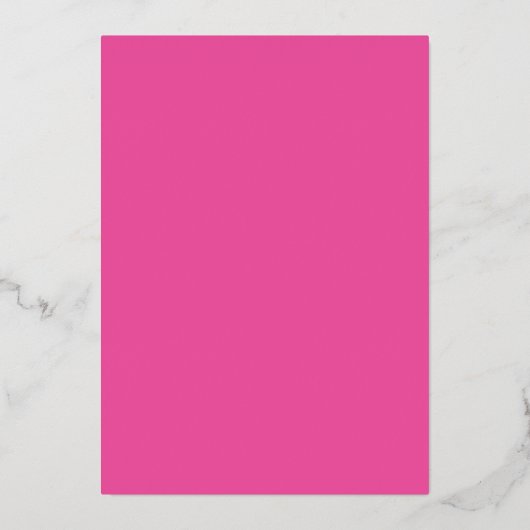 Eenvoudige levendige fuchsia roze strand bruiloft folie uitnodiging (Achterkant)
