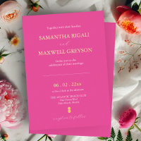 Eenvoudige levendige fuchsia roze strand bruiloft
