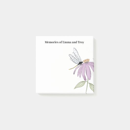 Eenvoudige libel coneflower post-it® notes (Voorkant)