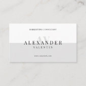 Eenvoudige lichte grijze monogram Professional Visitekaartje (Voorkant)