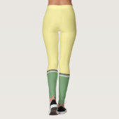 Eenvoudige lichtgele en asparagus groene tweetone leggings (Achterkant)