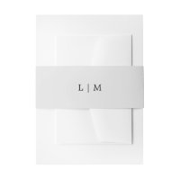 Eenvoudige Lichtgrijze Monogram Elegante Trouw