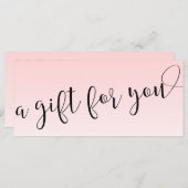 Eenvoudige lichtroze handgeschreven scriptkalligra (Voorkant / Achterkant)