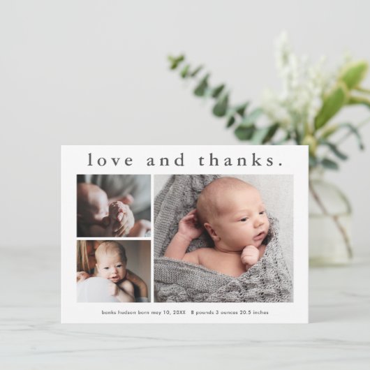 Eenvoudige Liefde en Bedankt Baby Aankondiging Dan (Staand voorkant)