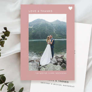 Eenvoudige Liefde en Bedankt Hart Foto Blush Pink