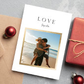 eenvoudige LIEFDE | FAUX GOLD foto LIJST Feestdagenkaart