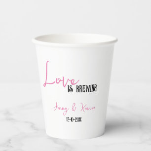 Eenvoudige liefde is brouwerij, koffie/thee papieren bekers
