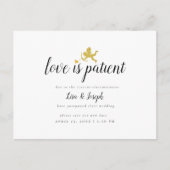 Eenvoudige Liefde Is Geduldig Uitstel van Datum Aankondigingskaart (Voorkant)