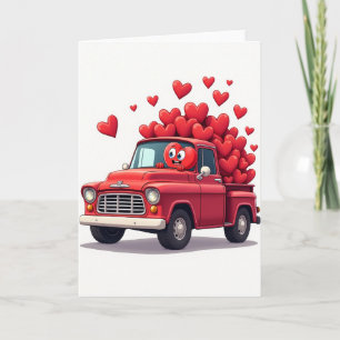 Eenvoudige Liefdes Truck Harten Kaart