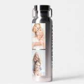 Eenvoudige liefdesgrootma Aangepaste datum 4 Foto Waterfles (Voorkant)