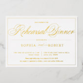 Eenvoudige lijnen Calligrafie Elegant Rehearsal Di Folie Uitnodiging (Voorkant)