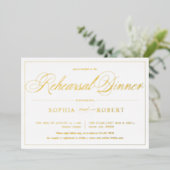 Eenvoudige lijnen Calligrafie Elegant Rehearsal Di Folie Uitnodiging (Staand Voorkant)