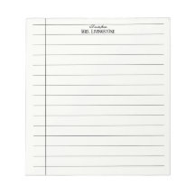 Eenvoudige lijnen lerarennotitieblok