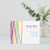 Eenvoudige lijnenbalk Mitzvah Reply Card RSVP Kaartje (Staand voorkant)