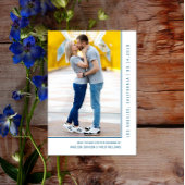 Eenvoudige lijnfoto De datum opslaan | Blauw Save The Date