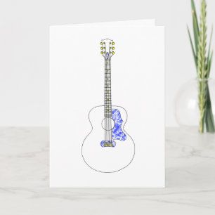 Eenvoudige Lijntekening Akoestische Gitaar Cool Ku Kaart
