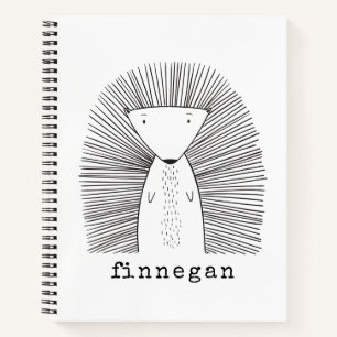 Eenvoudige lijntekening Cute Porcupine Simple Line Notitieboek