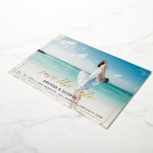 Eenvoudige Lijst kalligrafie 2 Foto's besparen de  Folie Uitnodiging (Gedraaid)