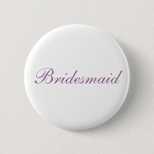 Eenvoudige lila en witte bridesmaïde knop ronde button 5,7 cm