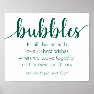 Eenvoudige Limoen-bubbels Neo-Mint Green Party E Poster