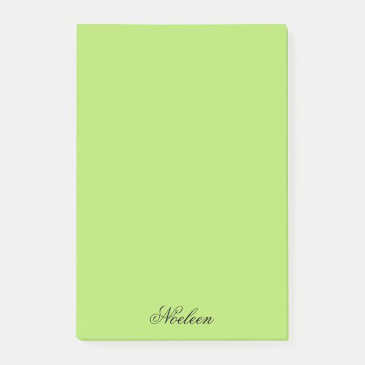 Eenvoudige limoen kleur aangepaste naam post-it® notes (Voorkant)
