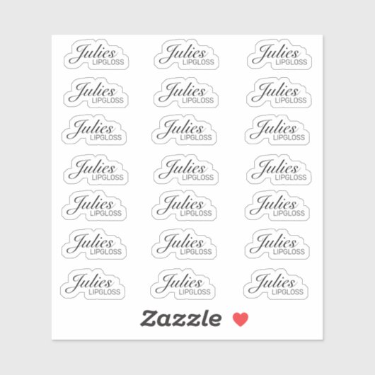 Eenvoudige Lip Gloss Packaging Logo-Sticker Sticker (Vel)