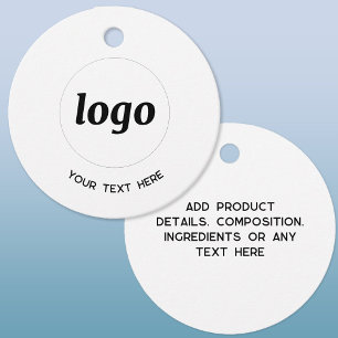 Eenvoudige logo aangepaste tekst zakelijke product bedankjes labels