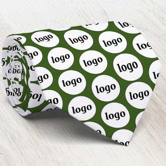 Eenvoudige Logo Business Forest Green Stropdas