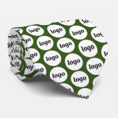 Eenvoudige Logo Business Forest Green Stropdas (Opgerold)