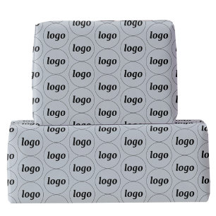 Eenvoudige Logo Business Patroon Poeder Blauw Cadeaupapier