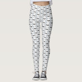 Eenvoudige Logo Business Patroon Poeder Blauw Leggings (Voorkant)