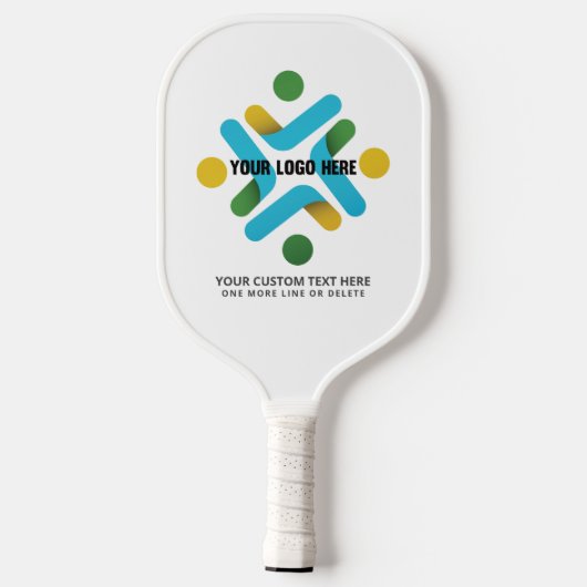 Eenvoudige Logo en aangepaste tekst wit Pickleball Paddle (Achterkant)
