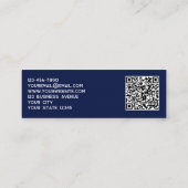 Eenvoudige Logo en QR-code Navy Blue Mini Visitekaartje (Achterkant)