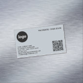 Eenvoudige Logo en QR Code Poeder Blauw Magnetisch Visitekaartje (Voorbeeld)