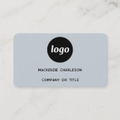 Eenvoudige Logo en QR Code Poeder Blauw Visitekaartje (Voorkant)