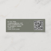 Eenvoudige Logo en QR Code Sage Groen Mini Visitekaartje (Achterkant)