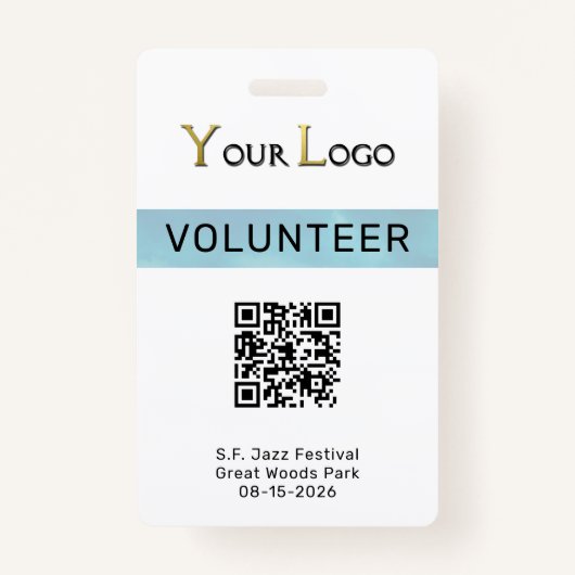 Eenvoudige Logo en QR-codegebeurtenis Badge (Voorkant)