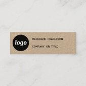 Eenvoudige Logo- en QR-codekraft Mini Visitekaartje (Voorkant)