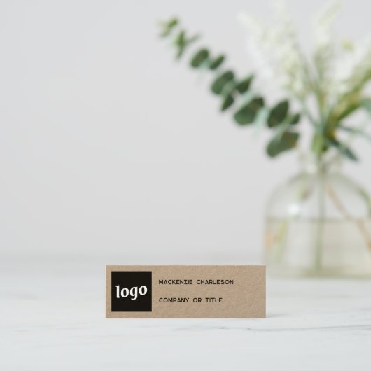 Eenvoudige Logo- en QR-codekraft Mini Visitekaartje (Staand voorkant)