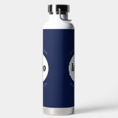 Eenvoudige Logo en Tekst Bedrijf Navy Blue Waterfles (Links)