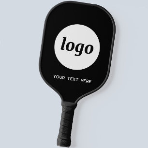 Eenvoudige Logo en tekst Business Black Pickleball Paddle