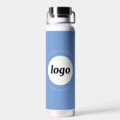 Eenvoudige Logo en tekst Business Blue Waterfles (Achterkant)