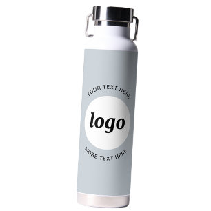 Eenvoudige Logo en tekst Business Powder Blue Waterfles